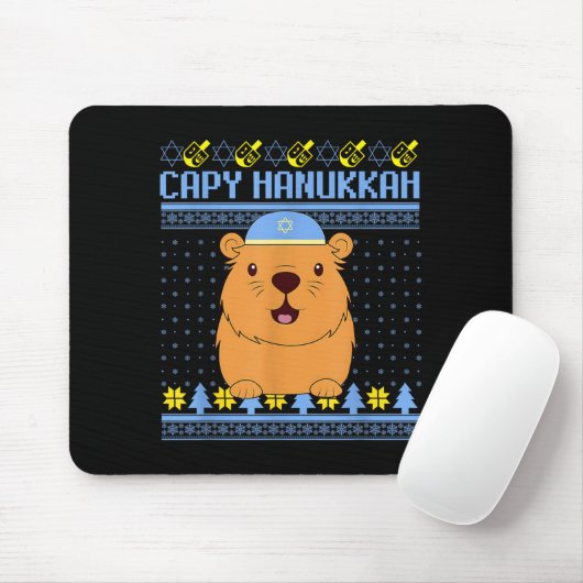 Capybara Hanukkah Capy Hanukkah Chanukah Jewish Ki Mousepad (Mit Mouse)