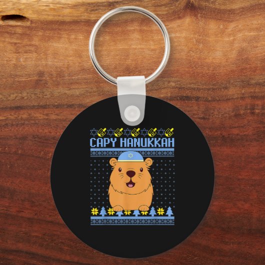 Capybara Hanukkah Capy Hanukkah Chanukah Jewish Ki Schlüsselanhänger (Vorderseite)