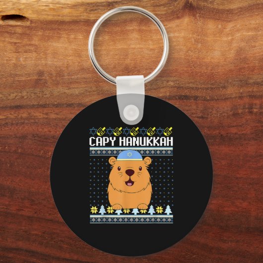 Capybara Hanukkah Capy Hanukkah Chanukah Jewish Ki Schlüsselanhänger (Vorderseite)