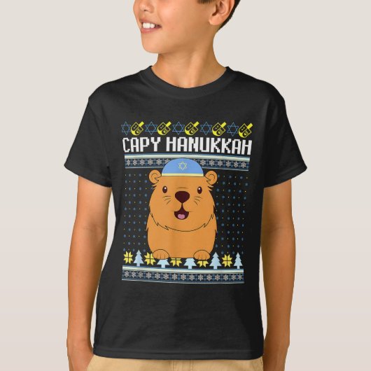 Capybara Hanukkah Capy Hanukkah Chanukah Jewish Ki T-Shirt (Vorderseite)
