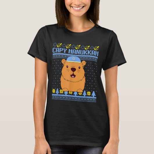 Capybara Hanukkah Capy Hanukkah Chanukah Jewish Ki T-Shirt (Vorderseite)