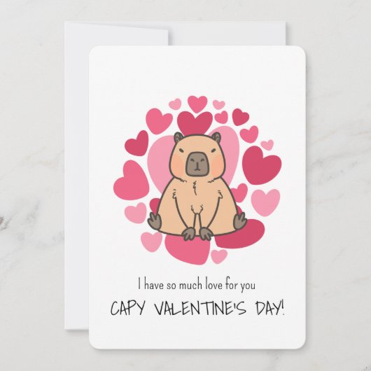 Capybara hat so viel Liebe Capy Valentinstag Einladung (Vorderseite)