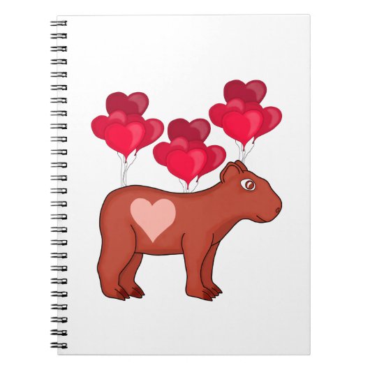 Capybara Hearts Liebe Notizblock (Vorderseite)