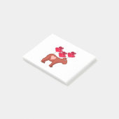 Capybara Hearts Liebe Post-it Klebezettel (angewinkelt)