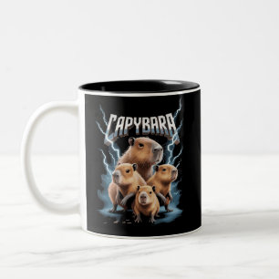Capybara Heavy Metal Weihnachten Lustige Weihnacht Zweifarbige Tasse