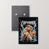Capybara Heavy Metal Weihnachtsgeschenke Funny Hol Button (Vorderseite/Rückseite)
