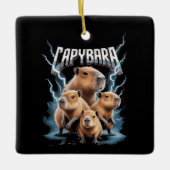 Capybara Heavy Metal Weihnachtsgeschenke Funny Hol Keramikornament (Vorderseite)