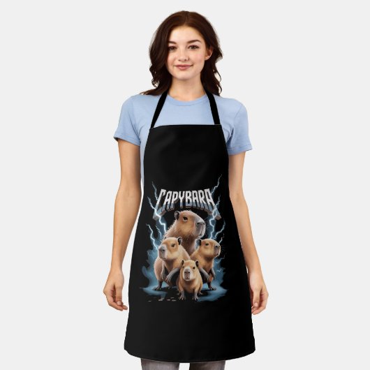 Capybara Heavy Metal Weihnachtsgeschenke Funny Hol Schürze (Getragen)