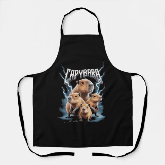 Capybara Heavy Metal Weihnachtsgeschenke Funny Hol Schürze (Vorderseite)