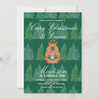 Capybara Heiße Schokolade Weihnachten Geburtstagsf Einladung