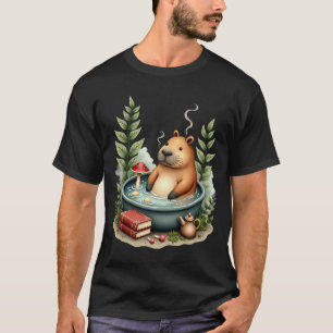 Capybara-Heißquellen-Cottagecore-Pilz-Poetcore  T-Shirt