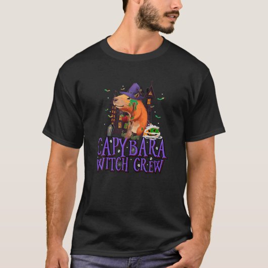 Capybara Hexe Crew Halloween Team Squad T Shirt (Vorderseite)