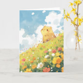 Capybara Hilltop Haven Karte (Gelbe Blume)