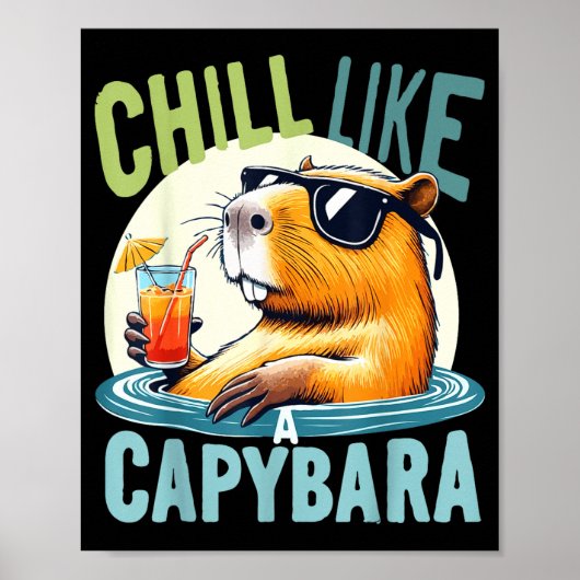Capybara Holidays - Funny Quote Gift Zen Fashion D Poster (Vorne)