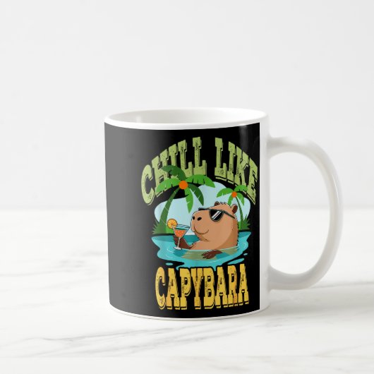 Capybara Holidays - Funny Zen Rodent Quote Gift Kaffeetasse (Rechts)