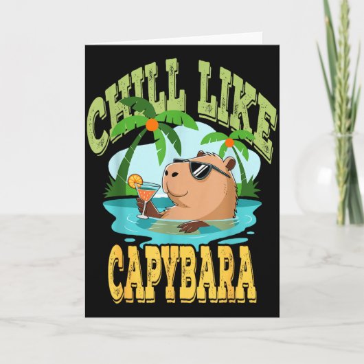 Capybara Holidays - Funny Zen Rodent Quote Gift  Karte (Vorderseite)