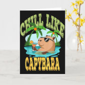 Capybara Holidays - Funny Zen Rodent Quote Gift Karte (Gelbe Blume)