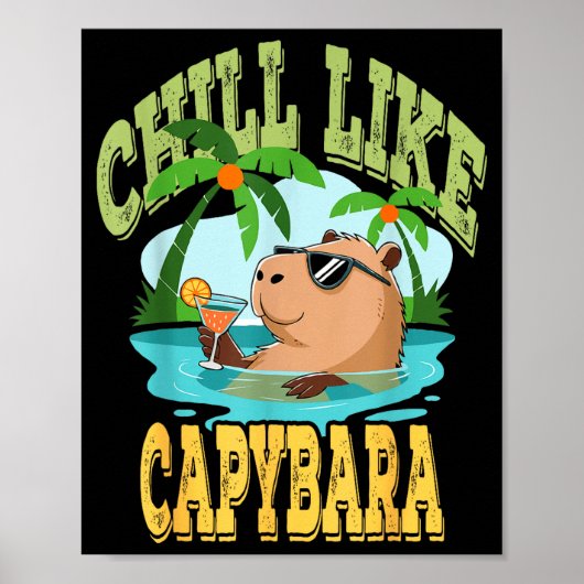 Capybara Holidays - Funny Zen Rodent Quote Gift Poster (Vorne)