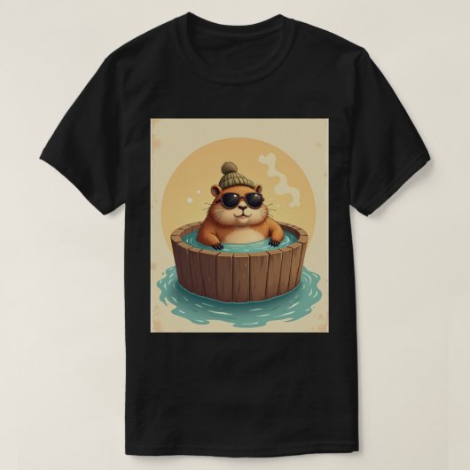 Capybara Hot Tub Chill Vibes Sticker Capybara Rela T-Shirt (Design vorne)