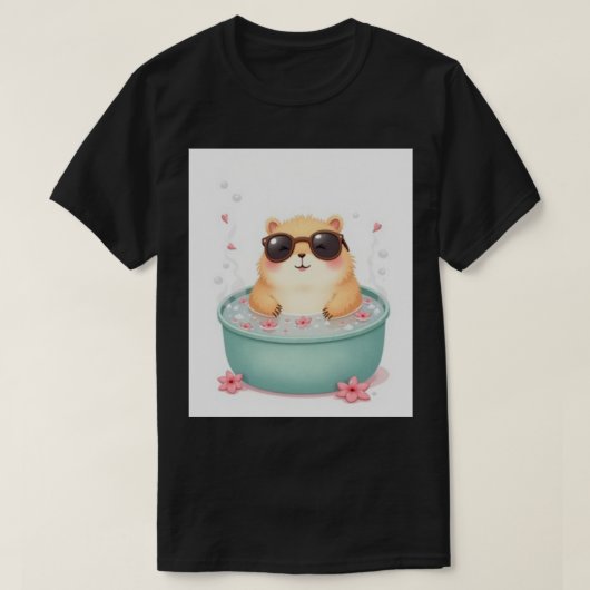 Capybara Hot Tub Chill Vibes Sticker - Relaxing Sp T-Shirt (Design vorne)