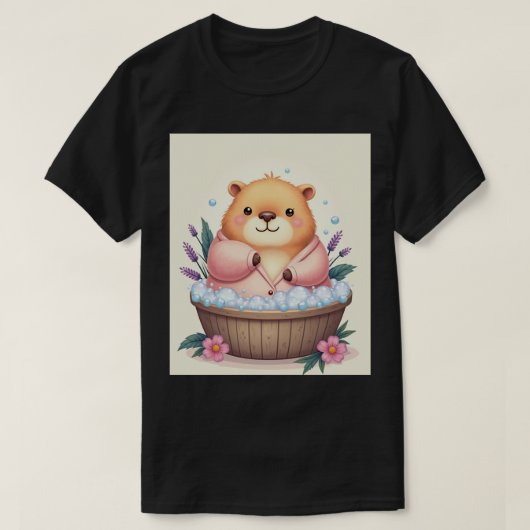 Capybara Hot Tub Chill Vibes Sticker T-Shirt (Design vorne)