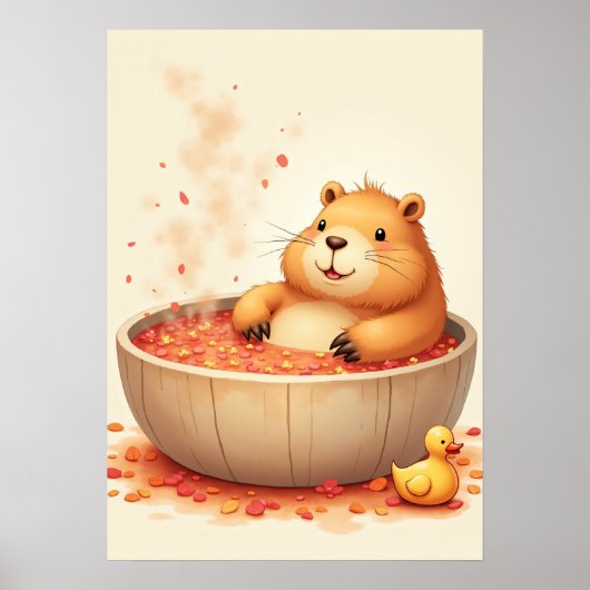Capybara Hot Tub Relaxation Sticker Capybara Lover Poster (Vorne)