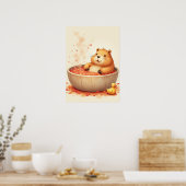 Capybara Hot Tub Relaxation Sticker Capybara Lover Poster (Küche)