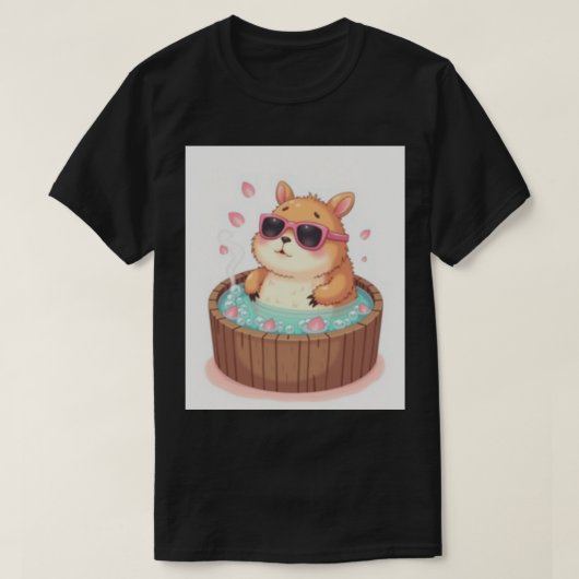 Capybara Hot Tub Relaxation Sticker Capybara Vibes T-Shirt (Design vorne)