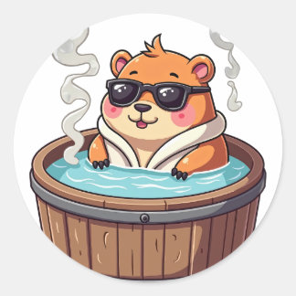 Capybara Hot Tub Relaxation Sticker Chill Vibes An