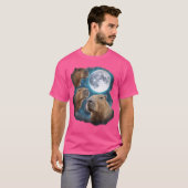 Capybara Howling auf dem Mond T-Shirt (Vorne ganz)