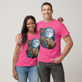 Capybara Howling auf dem Mond T-Shirt (Unisex)