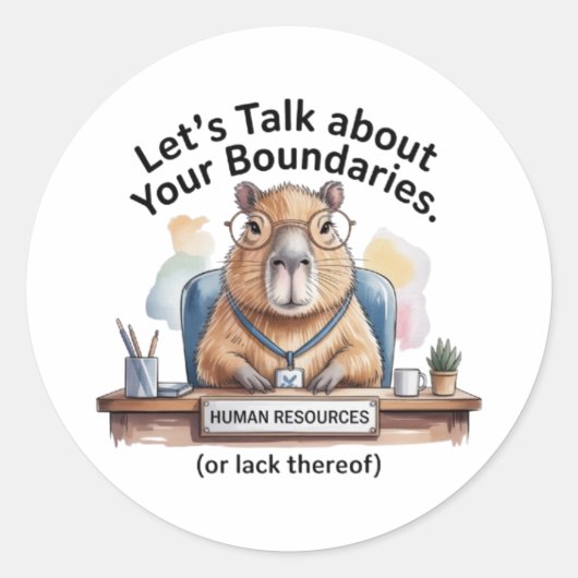 Capybara HR Sticker - Funny Workplace Boundaries D (Vorderseite)
