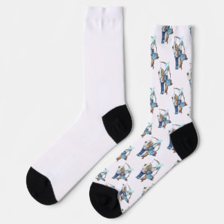 Capybara Ice Archer - Fantasy Pixel Art Socken