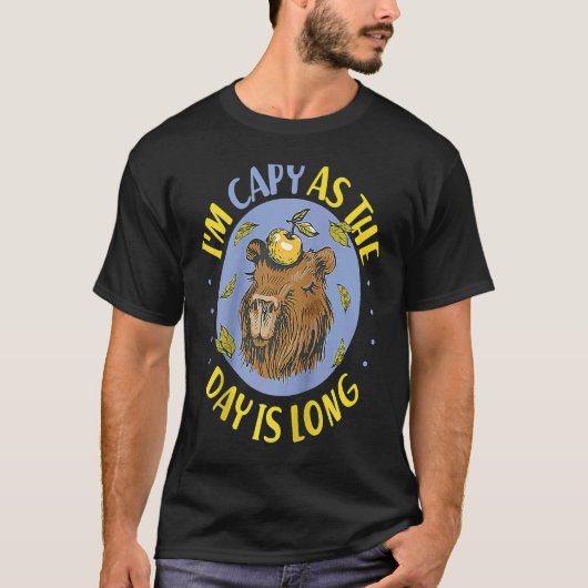 Capybara I'm Capy As The Day Is Long Raglan Baseba T-Shirt (Vorderseite)