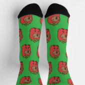 Capybara im Erdbeeranzug Socken | Süßes Tier  (Oben)