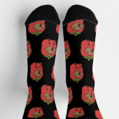 Capybara im Erdbeeranzug Socken | Süßes Tier (Oben)
