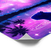 Capybara im kosmischen Himmel Poster (Ecke)