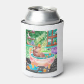 Capybara in Bath Tub with Oranges Dosenkühler (Kanne Vorderseite)