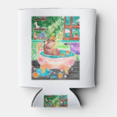 Capybara in Bath Tub with Oranges Dosenkühler (Vorderseite)