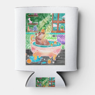 Capybara in Bath Tub with Oranges Dosenkühler