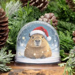 Capybara in der Weihnachtsmannmütze Weihnachtsschn Schneekugeln