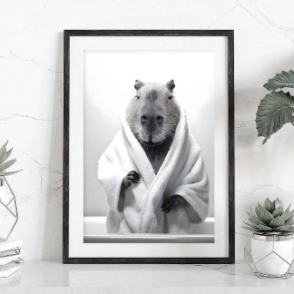 Capybara in einer Badewanne Poster