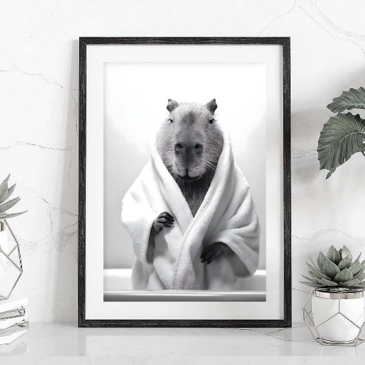 Capybara in einer Badewanne Poster