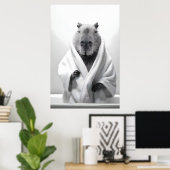 Capybara in einer Badewanne Poster (Heimbüro)
