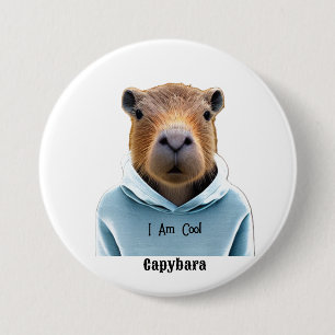 CAPYBARA in einer Hoodie Ich bin Cool Button