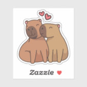 Capybara in Liebe Aufkleber (Blatt)