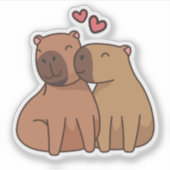 Capybara in Liebe Aufkleber (Vorderseite)
