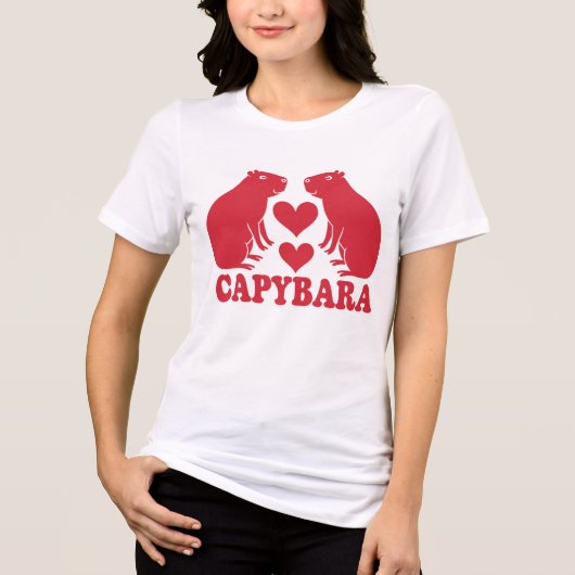 Capybara in Liebe Tri-Blend Shirt (Vorderseite)