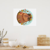 Capybara in Sonnenbrille Sommerzeit Poster (Küche)