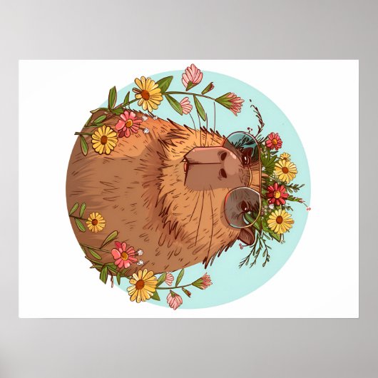 Capybara in Sonnenbrille Sommerzeit Poster (Vorne)